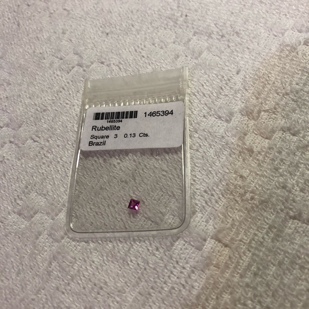 Rubellite square 3mm loose gemstone 0.13 carat